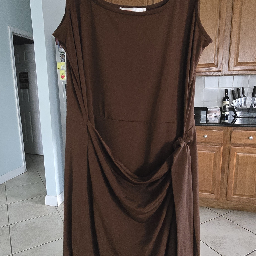 Chic Brown Midi Dress
